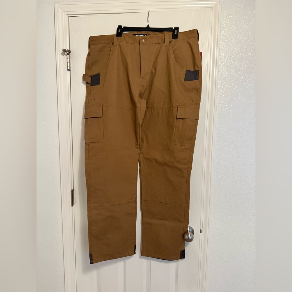 Wolverine Men’s Traditional Fit Cargo Work Pants, Khaki, 44/34